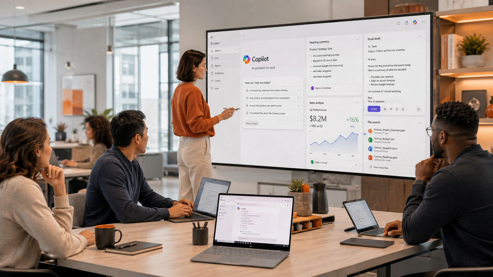 Microsoft 365 Copilot para productividad empresarial